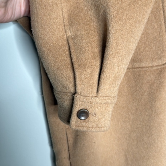GAP Recycled Wool Blend Jacket Shacket Button Front Womens Size XL Tall in Camel - Picture 4 of 11